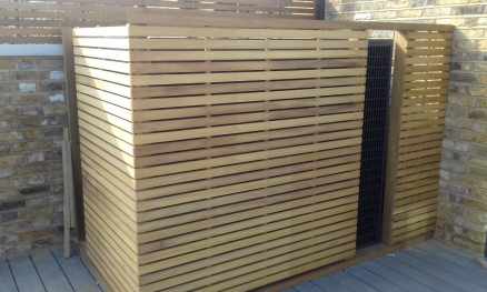 Slatted Iroko Air Conditioning Cover