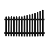 Curve Down Pointed Top Picket Fence In Black
