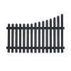 Curve Down Pointed Top Picket Fence In Charcoal