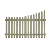 Curve Down Pointed Top Picket Fence In Dark Olive