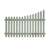 Curve Down Pointed Top Picket Fence In Gorse Green