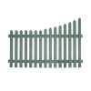 Curve Down Pointed Top Picket Fence In Greenwich Green