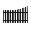Curve Down Rounded Top Picket Fence In Black