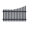 Curve Down Rounded Top Picket Fence In Charcoal