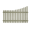 Curve Down Rounded Top Picket Fence In Dark Olive