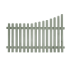 Curve Down Rounded Top Picket Fence In Gorse Green