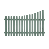 Curve Down Rounded Top Picket Fence In Greenwich Green