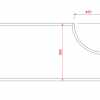 900mm High 450mm Radius Corner Arch Panel - Dimensions