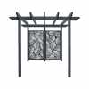 Vista Pergola with Leaf framed Panels painted Charcoal