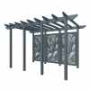 Vista Large Pergola with Leaf panels in Charcoal