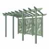 Vista Large Pergola with Leaf panels in Greenwich Green
