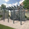 Vista Large Pergola with Leaf Panels in Charcoal