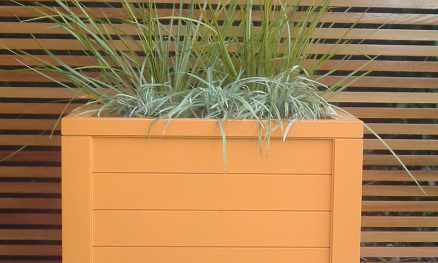 Contemporary orange planter