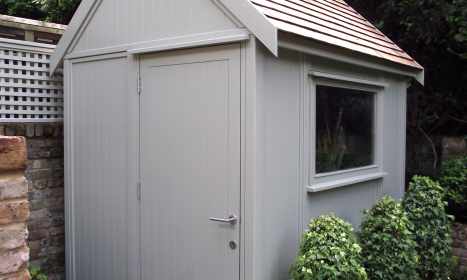 Painted garden shed