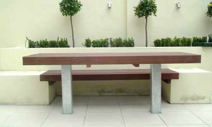 Contemporary table & bench