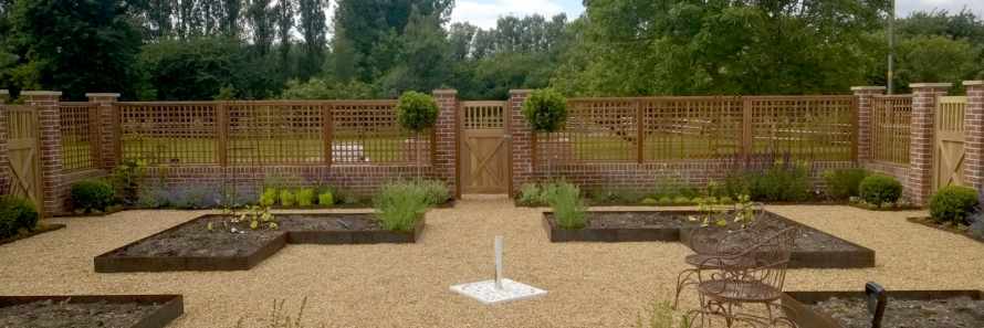 Sold gate with trellis top in hardwood
