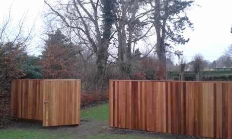 Double Width Gate Opened In Run Of Fencing