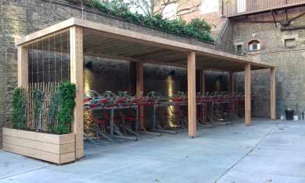 Bespoke cycle store made from Larch