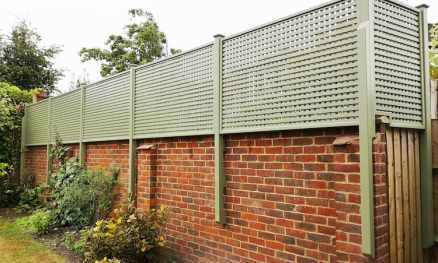 Square Panels with an 18mm gap Trellis Gorse Green