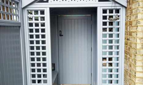 Bespoke Gate with cat flap painted in Imperial