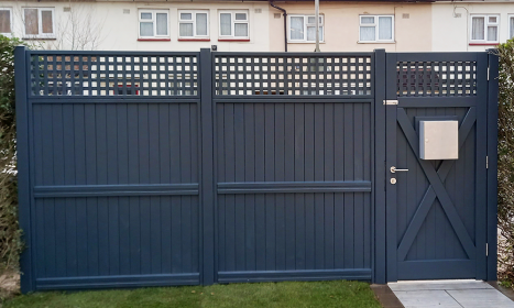 Bespoke Driveway and Pedestrian Gates with Panels in Orwell