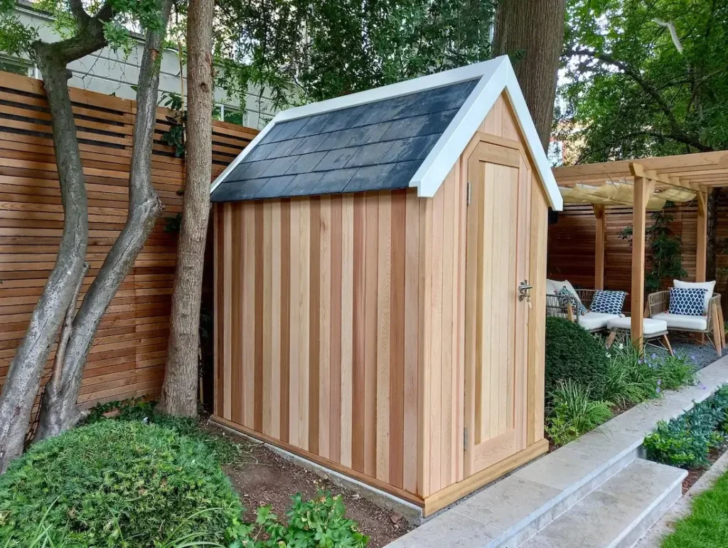 Bespoke Storage Shed in Western Red Cedar with Tiled Roof