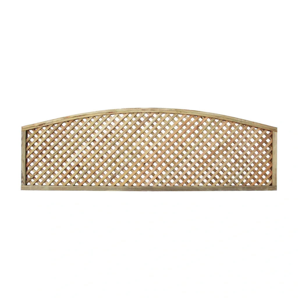 Diagonal Trellis Privacy Convex Arched Topper Panel Natural