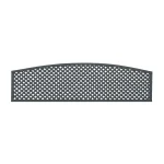 Diagonal Trellis Privacy Convex Arched Topper Panel Painted Charcoal