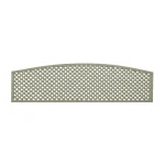 Diagonal Trellis Privacy Convex Arched Topper Panel Painted Dark Olive