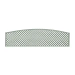 Diagonal Trellis Privacy Convex Arched Topper Panel Painted Gorse Green