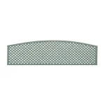 Diagonal Trellis Privacy Convex Arched Topper Panel Painted Greenwich Green
