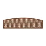 Diagonal Trellis Privacy Convex Arched Topper Panel Painted Hazel Brown