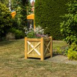 Diagonal Cross Panel Square Planter