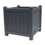 Square Planter Painted Charcoal