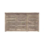 RHS Prestige Slatted Bin Stores Triple Iroko