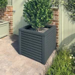 RHS Prestige Slatted Square Planter Painted Charcoal