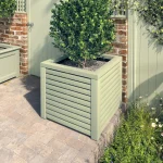 RHS Prestige Slatted Square Planter Painted Manhattan Grey