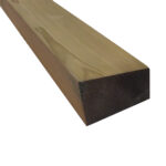 A single wooden plank with a smooth surface and angled end, shown against a white background.