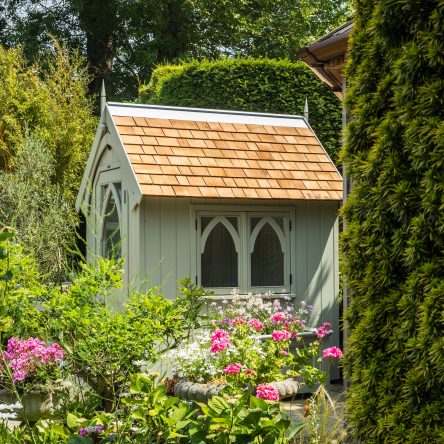 RHS Prestige Albertine Garden Shed in Manhattan Grey