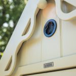 RHS Prestige Victorian Garden Shed in Manhattan Grey - air vent detail