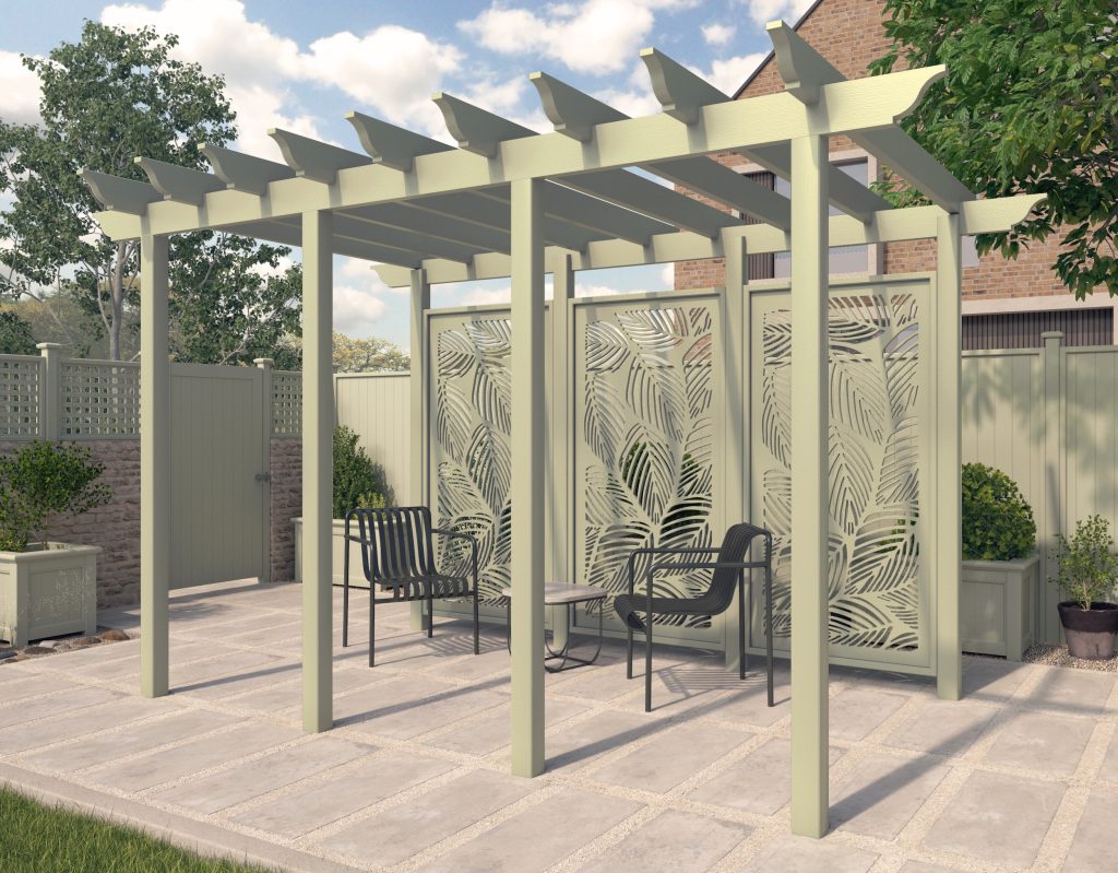 Prestige Large Vista Pergola painted Manhattan Grey