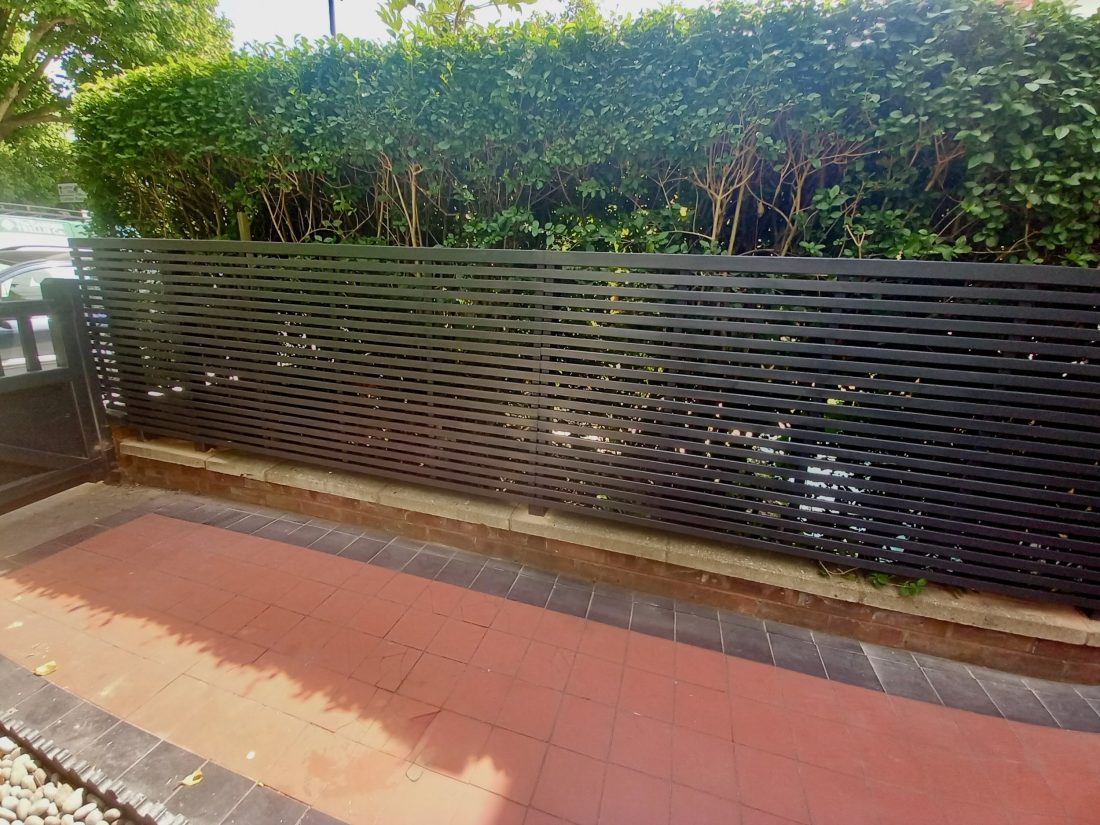 Regular Slatted Panels painted Charcoal