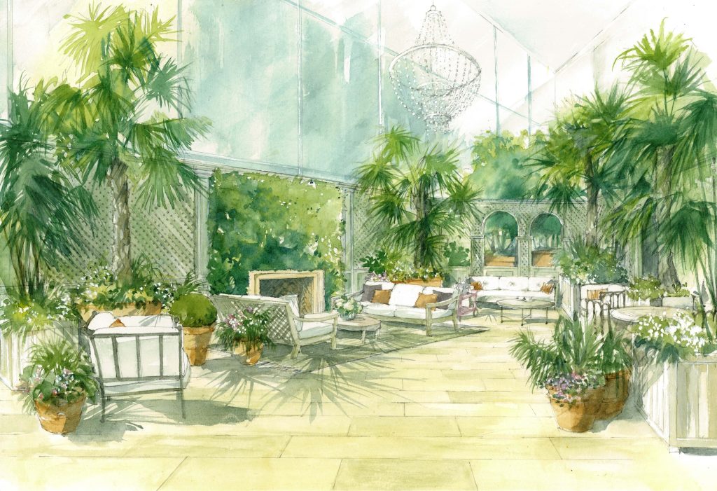 Drawing of the McKinnon and Harris Terrace Garden