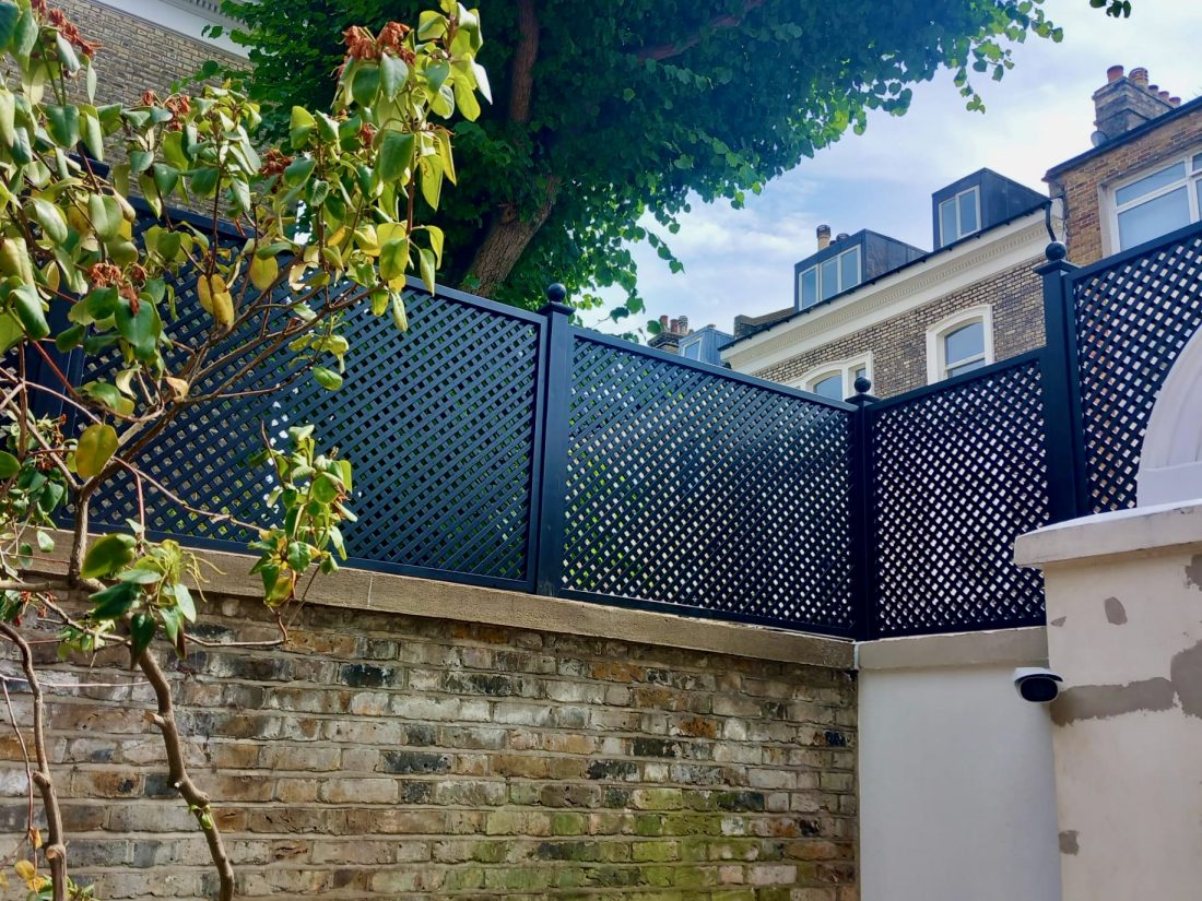 Bespoke Diagonal Trellis Panels (38mm gap) in Black