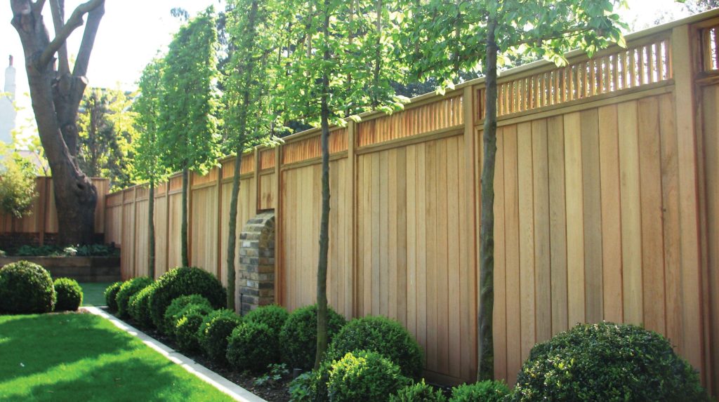 Bespoke Solid Fence Panels with Pleached Trees