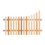 RHS Prestige Curve Down Pointed Top Picket Fencing curving down to the left in Western Red Cedar