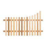 RHS Prestige Curve Down Rounded Top Picket Fencing curving down to the left in Western Red Cedar