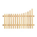 RHS Prestige Curve Down Chamfered Top Picket Fencing - Left - Iroko