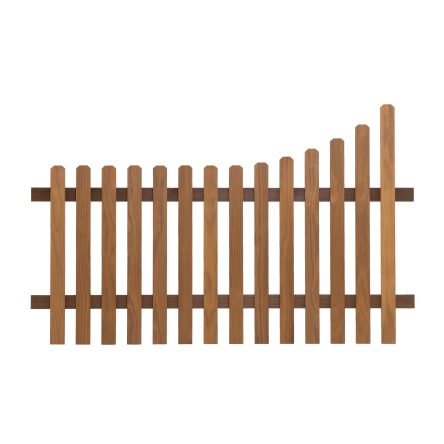RHS Prestige Curve Down Chamfered Top Picket Fencing - Left - Thermally Treated Timber
