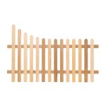 RHS Prestige Curve Down Pointed Top Picket Fencing curving down to the right in Western Red Cedar